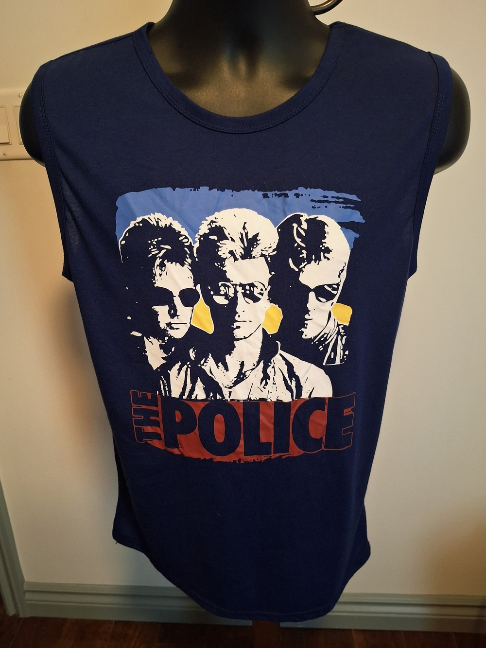 The Police - Blue Synchronicity Muscle Shirt. NWOT. Mens Medium